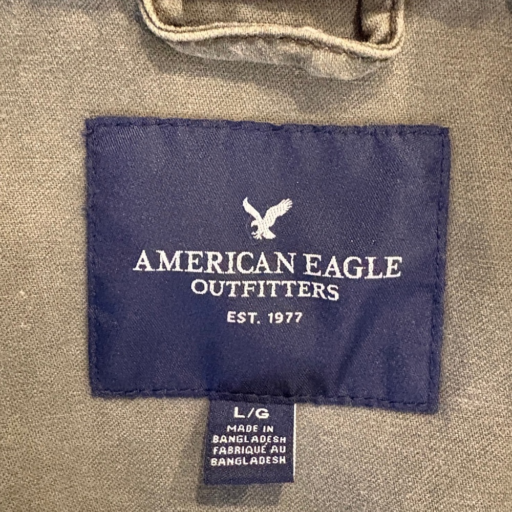 American Eagle Olive Green Utility Jacket Hoodie Women’s Size Large - Picture 12 of 12